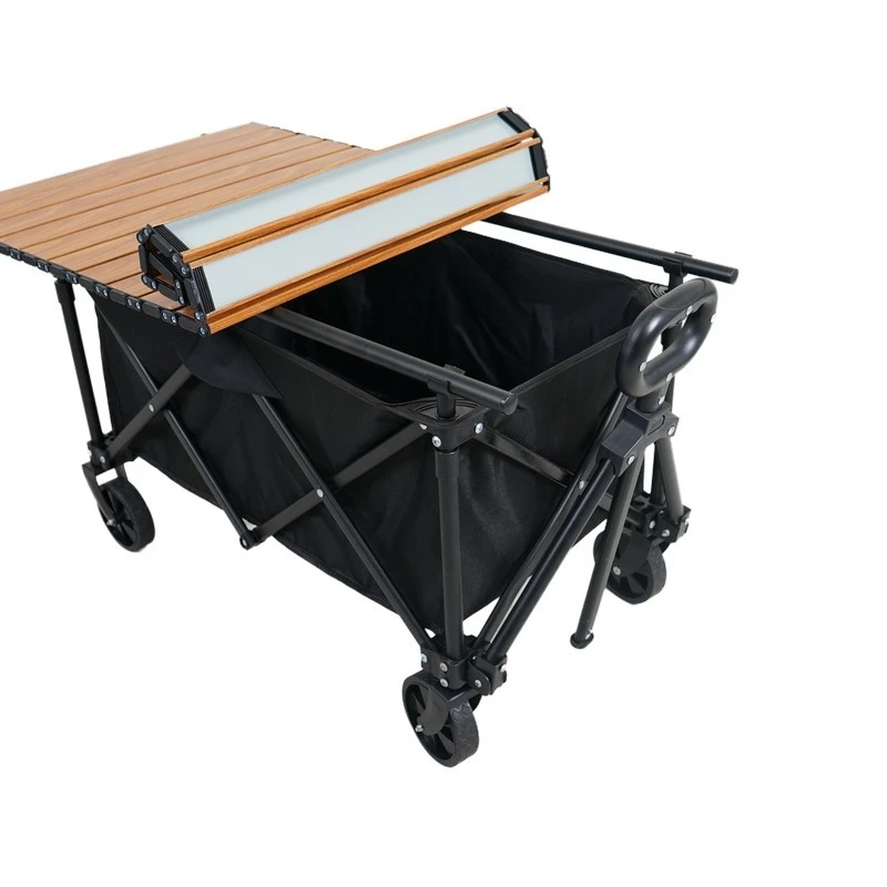 Small Foldable Garden Trolley Utility Wagon With Table
